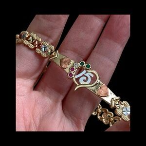 14K Gold Plated Quinceañera “15” Heart Bracelet